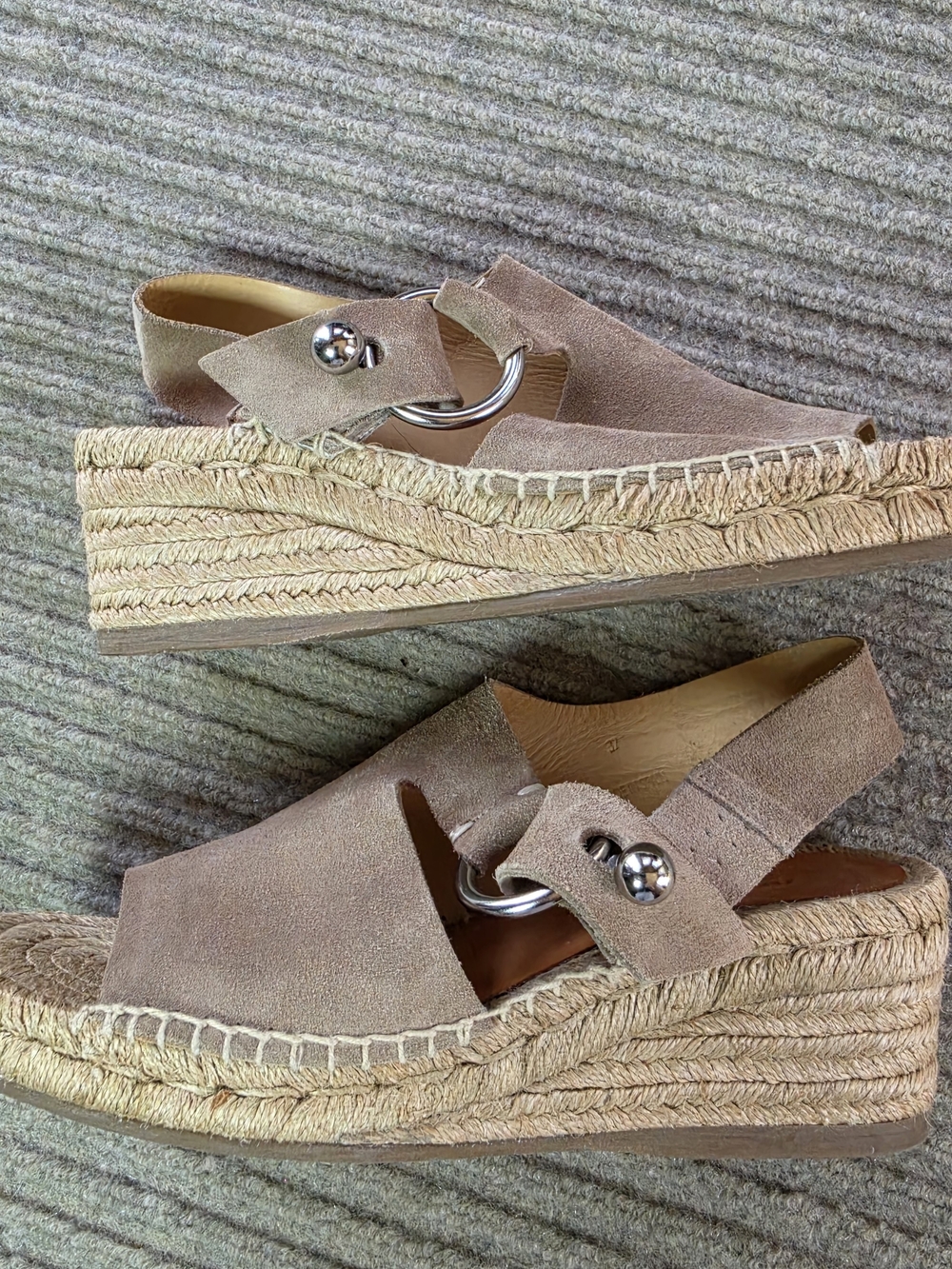Rag & Bone New York Womens Arc Espadrille Wedge Platform Sandals 37 Tan